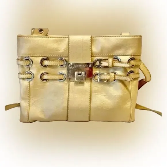 Authentic JC Jimmy Choo Gold/Yellow mini Crossbody shoulder bag - Picture 4 of 5